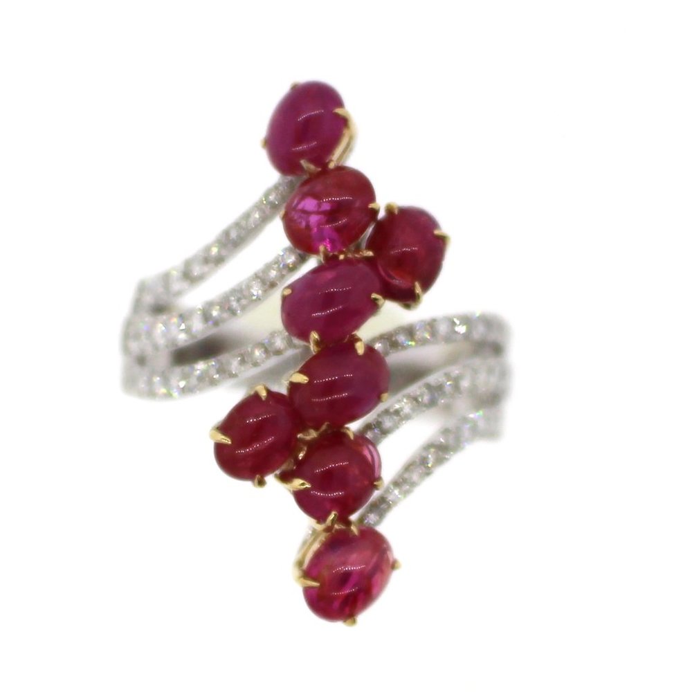 Ruby And Diamond Ring 14kt Solid Gold - image 1